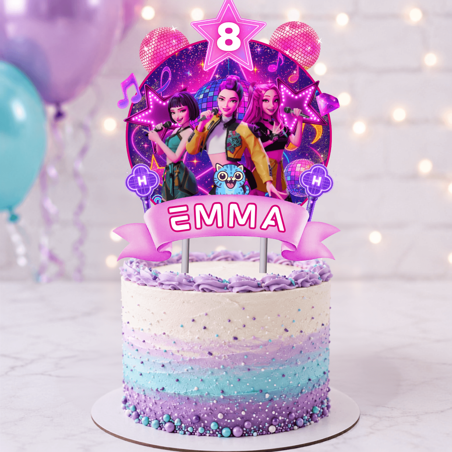 KPop Demon Hunters Editable Cake Toppers | Canva Cake Topper Template - Image 4
