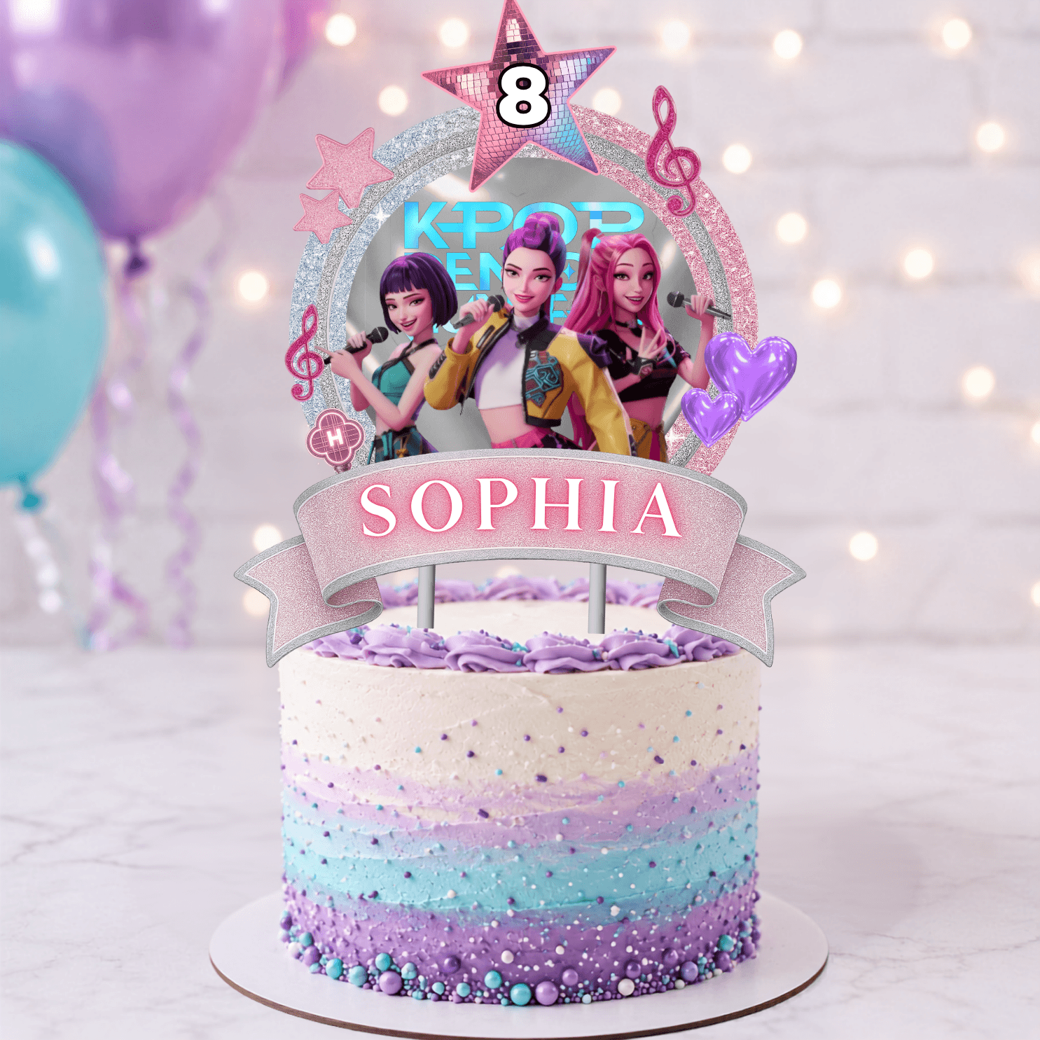 KPop Demon Hunters Editable Cake Toppers | Canva Cake Topper Template - Image 5
