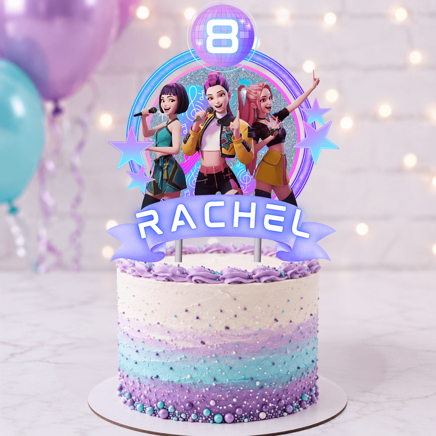 KPop Demon Hunters Editable Cake Toppers | Canva Cake Topper Template - Image 3